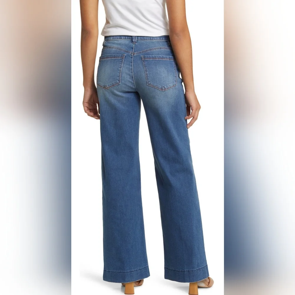 NWT Wit & Wisdom Sam High Waist Wide Leg Blue Jeans - Picture 2 of 5